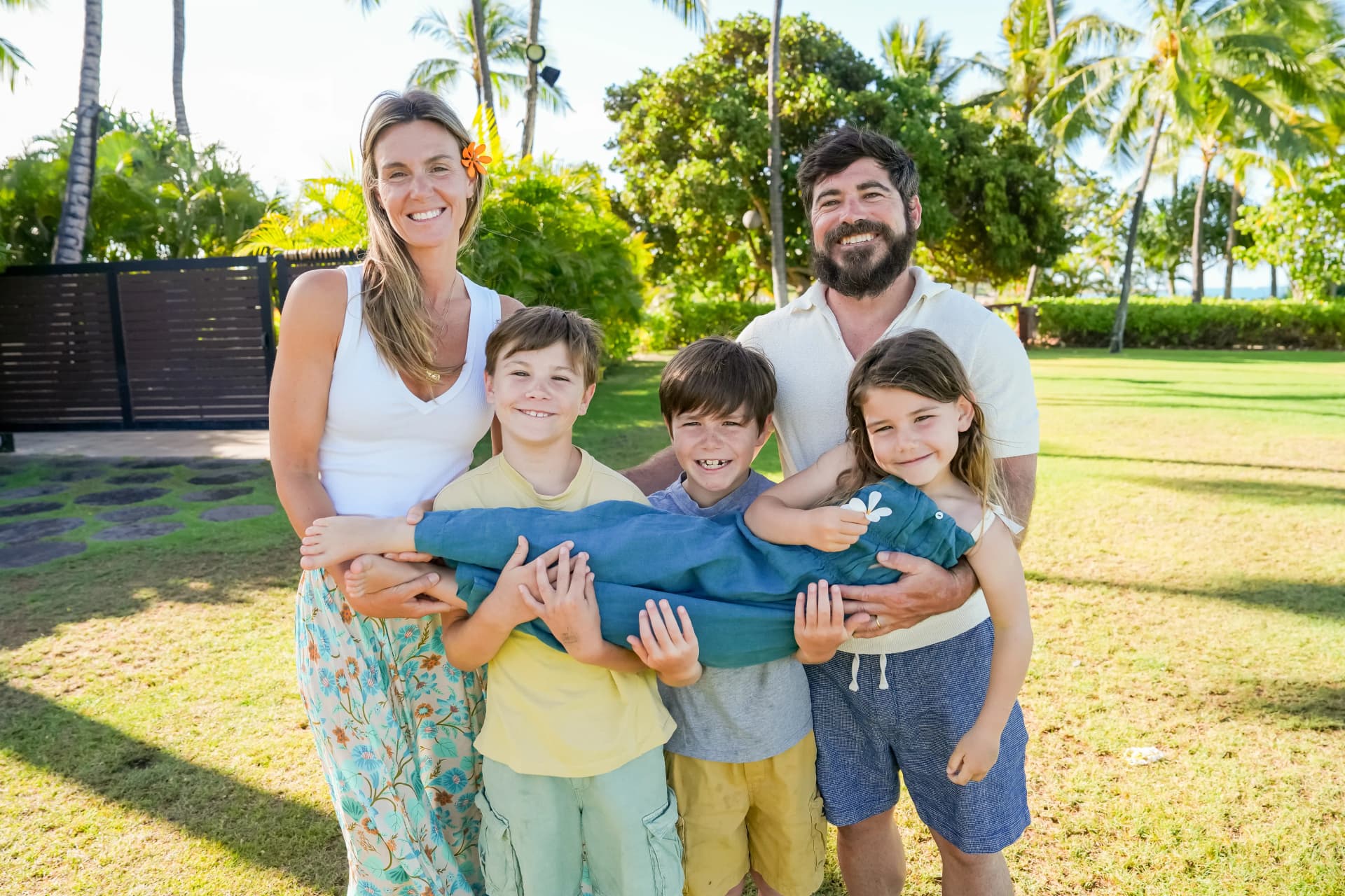 Family lifestyle photography walking together naturally
